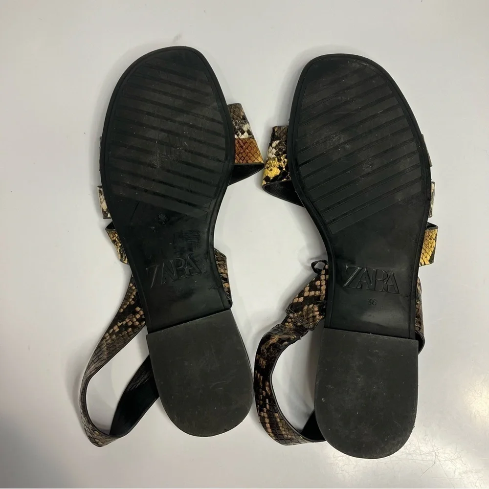 Zara snake skin Strappy Sandals‎ size 36 - Picture 7 of 8